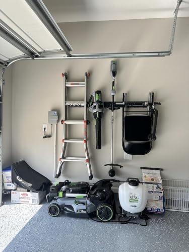 TIDYME Black 48-Inch Garage Wall Tool Organizer with 3 Racks & 6 Hooks