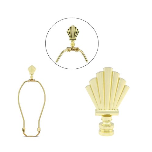 RTNLIT Lamp Finial Cap Knob 2.8 Inch Tall Lamp Finials Decorative Alloy Finials for Lamp Shades, Tapped 1/4-29 Lamp Knob Replacement, Gold