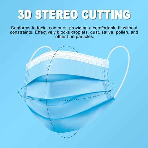 Disposable Face Masks, 100PCS 3 Ply Protection Mask