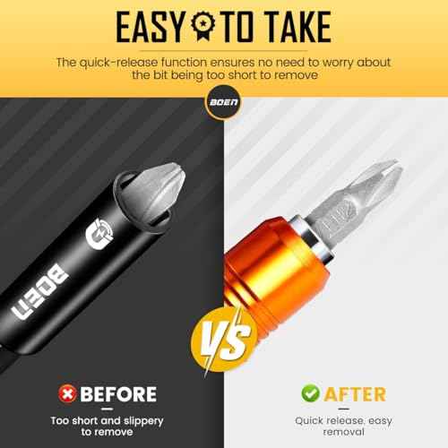 boen 2PCS Magnetic Drill Bit Holder, 6" Quick Change Drill Extension, 1/4" Hex Shank, for Impact Driver Screwdriver Bits Use