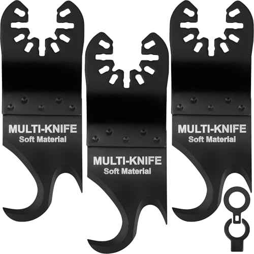 3 Pcs Oscillating Multitool Hook Knife Blade, Multi-Functional Saw Blades for Cutting Soft Materials Roofing Shingles, PVC Carpet and Cardboard