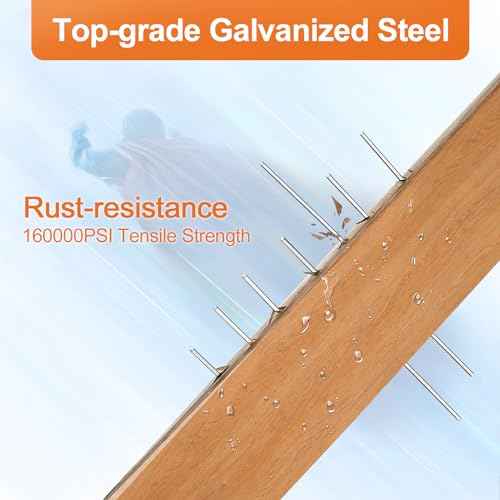 4200-Count 18 Gauge 1/4" Narrow Crown Staples (1-1/2" 1-1/4" 1" 3/4" 1/2") & 18GA Brad Nails (2" 1" 5/8"), Heavy Duty Galvanized Upholstery Staple for Pneumatic/Electric Stapler Gun/Brad Nailer