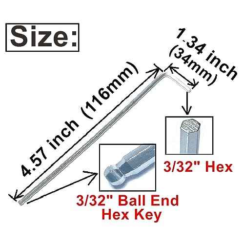 10pcs 3/32 Ball End Allen Wrench sets,3/32" Hex Key Wrench set,allen key Door Key L Shaped hex wrench set with Long Arm.