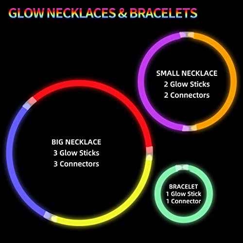 Glow Sticks Bulk Party Supplies | 70 PCS 8 Inch Glowsticks with Connectors | Glow in the Dark Light Up Sticks Party Favors Decorations