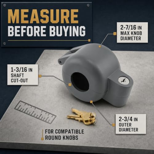 Gray PRIME-LINE Door Knob Lock-Out Device Keyed Alike Diecast Security Blocker