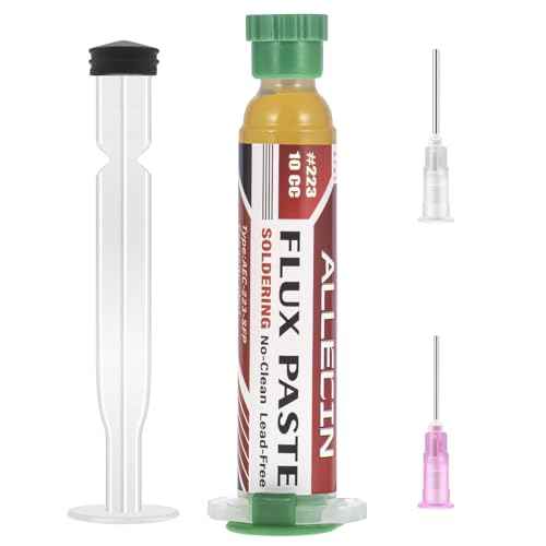 No Clean Soldering Flux 223 10CC 10mL High Viscosity Electronics Solder Fluxes Paste Syringe for Circuit Boards and Copper Electrical Wire with Needle Dispensing Tool (Pack of 1Pcs)