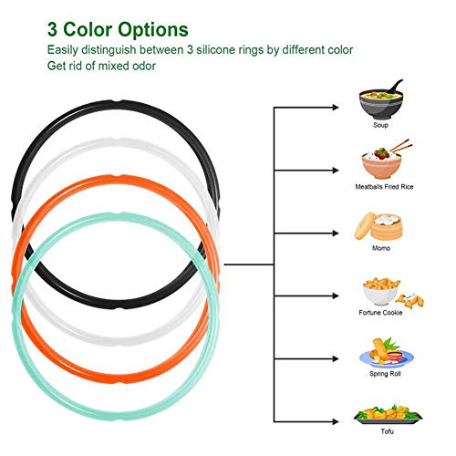 STYDDI 6-Quart Silicone Sealing Ring Replacement for Instant Pot Duo Lux Duo Plus Ultra 6 (4-Pack, Colorful)
