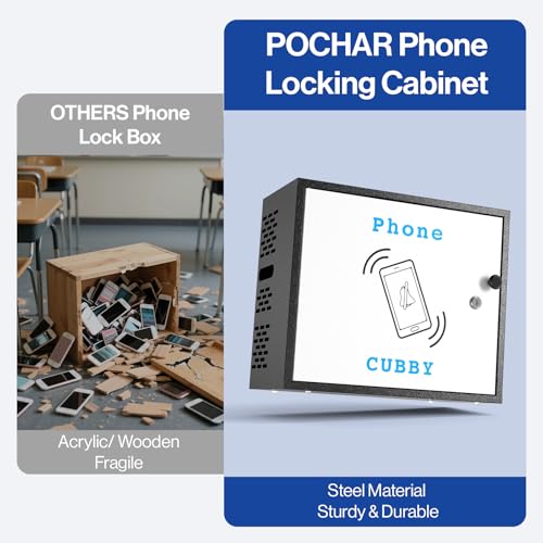 POCHAR 36-Slot Steel Cell Phone Locker for Classroom & Office, Wall-Mountable