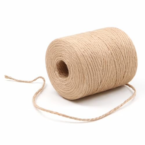 Golden Cock 2mm Natural Jute Twine Rope - 164FT Rustic Brown Craft String