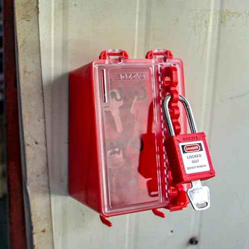 Lockout Tagout Lock Box Group Padlock Box Wall-Mounted Locks Lock Out Tag Out Station 8 Locking Positions &1 Key Slot