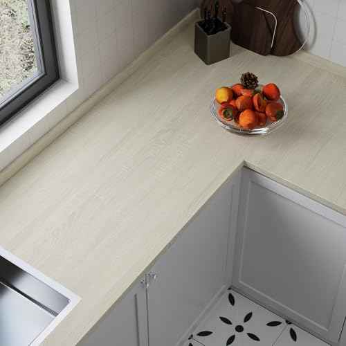 VaryPaper 15.7" x 78.7" Light Oak Wood Contact Paper Peel and Stick Countertops Wood Look Wallpaper Waterproof Removable Wood Grain Vinyl Wrap for Cabinets Furniture Self Adhesive Wood Laminate Sheets