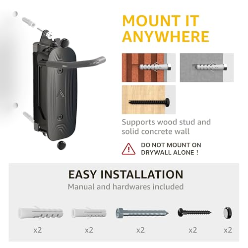 monTEK 4 Pack Swivel Vertical Bike Wall Mount Rack Garage Storage Grey