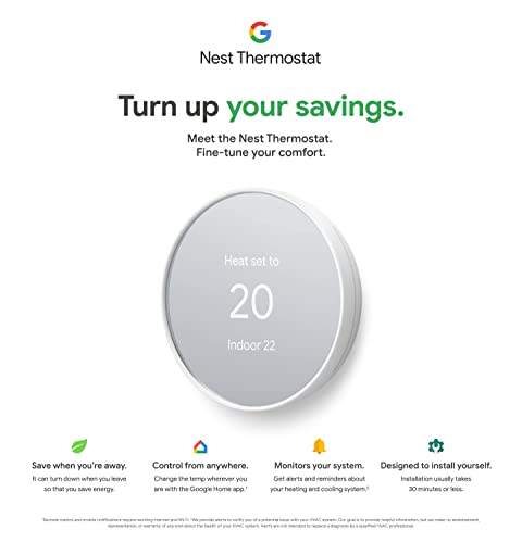 Google Nest Thermostat Charcoal - Smart Wi-Fi Programmable Home Thermostat