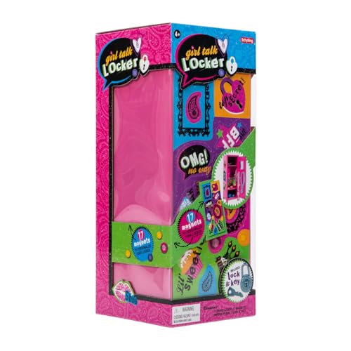 Girls Talk Mini Locker with Magnets & Lock - Pink Metal Storage Cabinet for Kids