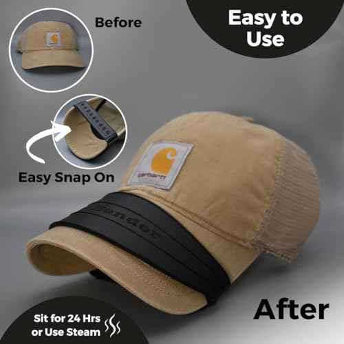 Hat Brim Bender -(1 PC) Hat Bill Bender Easy Snap-on Curving Band - Perfect Multiple Size Shaper Design - Black One Size Fits All - Plastic Reusable Shaping Bands
