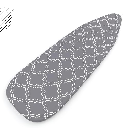 Encasa XO 49x18 inch Ironing Board Cover & Pad – Grey Tiles, Thick 3mm Felt