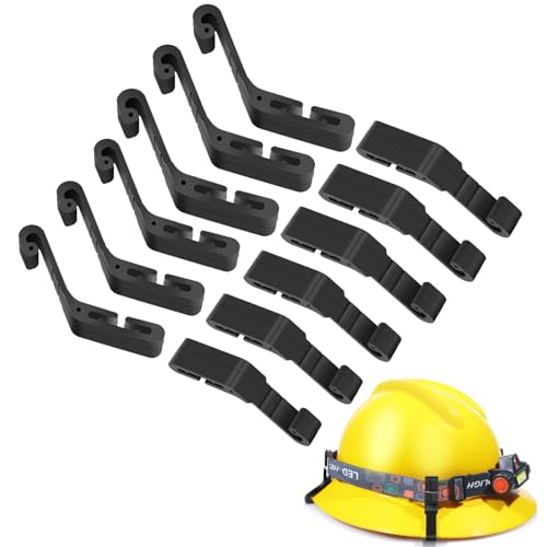 Hard Hat Light Clips,Helmet Light Holder Hook for Headlamp,Anti-Slip Stable Full Brim Hardhat Headlamp Accessory for Worker