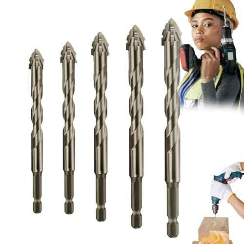 1/4 Inch Hex Carbide Drill Bit for Concrete Masonry ? 4-Flute Serrated Design, 6" Length, Fits Hammer Drill & Impact Driver ? Durable for Brick, Block, Stone(5pcs Sets)