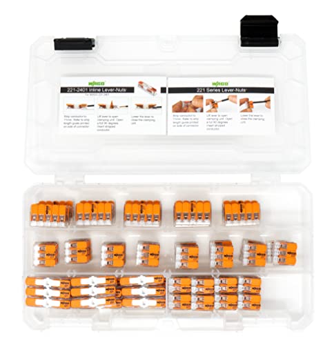 Peppy Products WAGO 221 Lever Nuts 90-Piece Wire Connectors Assortment with Case