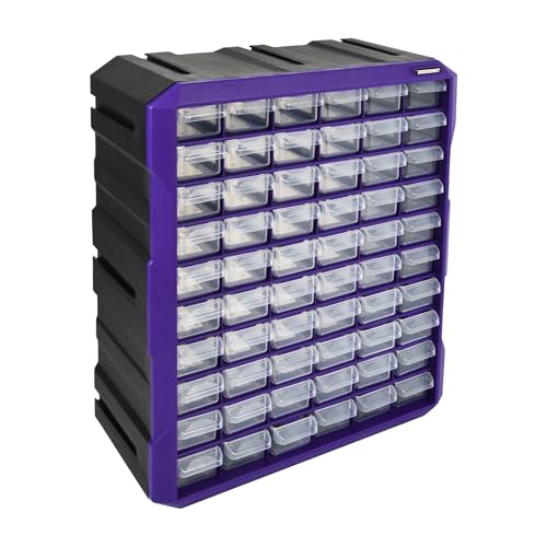 60-Drawer Plastic Storage Cabinet 15x6.3x18.4in - Small Parts Beads Makeup Organizer, 60 Drawers, Fsehyue