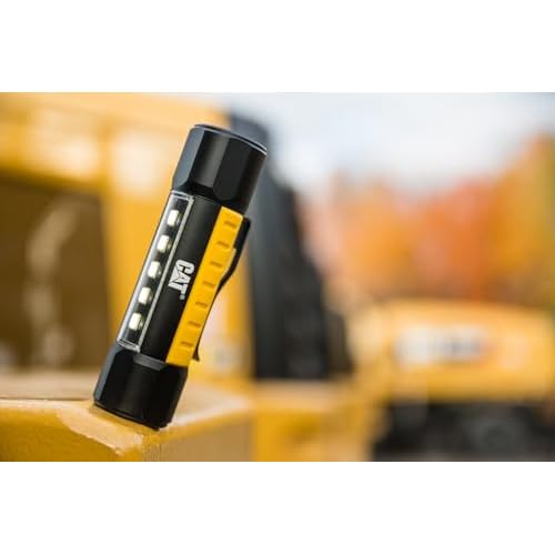 Cat CT3410 Dual Beam Aluminum Tactical Light ? Double-Duty 275 Lumen Top Beam, 200 Lumen Flood Panel Light, Black/Yellow