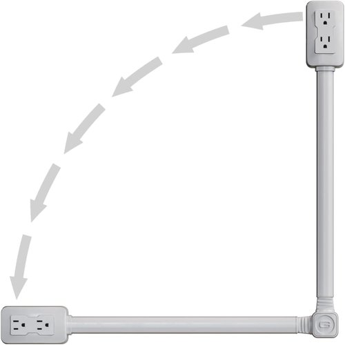 EZ Outlet Electrical Outlet Extender. Access Hard-to-Reach Outlets! Features USB-A, USB-C, and 2 AC Outlets, Extends 22"-34", Rotates 180°. Use Behind Couches, Nightstands, Desks, and More.