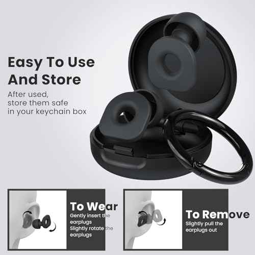 2 Pairs of Ear Plugs for Sleeping,Reusable Hearing Protection Earplugs with 8 Pairs Ear Tips & One Connector Cord,Soft Ear Plugs for Noise Reduction,Concert,Musician & Work - 25dB-30dB