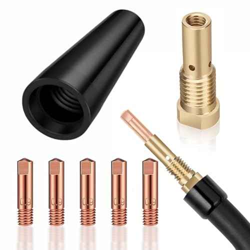 7Pcs Flux Core Gasless Nozzle Tips, 0.035'' /0.9mm Flux Welding Tip Compatible with Century FC90|80GL MIG Welding Gun Kit K3493-1
