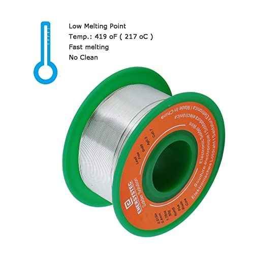 0.4mm Solder Wire Extra Thin Gauge 0.015 inch Diameter Rosin Flux Core Lead-Free 1.76oz 50g Sn99 Ag0.3 Cu0.7 Electronics Soldering Fine Electrical Solder Flow Small Solder Tiny Electric Soldering