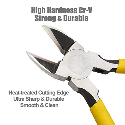 DOWELL Micro Wire Cutter Diagonal Flush Cutters 6 Inch Precision Side Cutters Cutting Pliers Wire Snips Heavy Duty