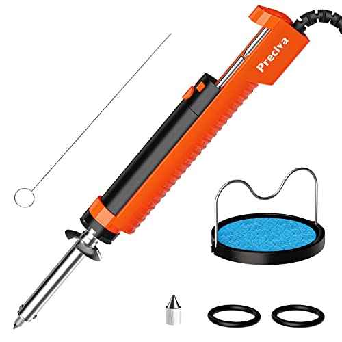 Preciva 929D-V Electric Desoldering Iron Solder Sucker, Portable Desoldering Gun,110V Desoldering Pumps with Desoldering Nozzles 1.0mm 1.2mm for Through-Hole Desoldering