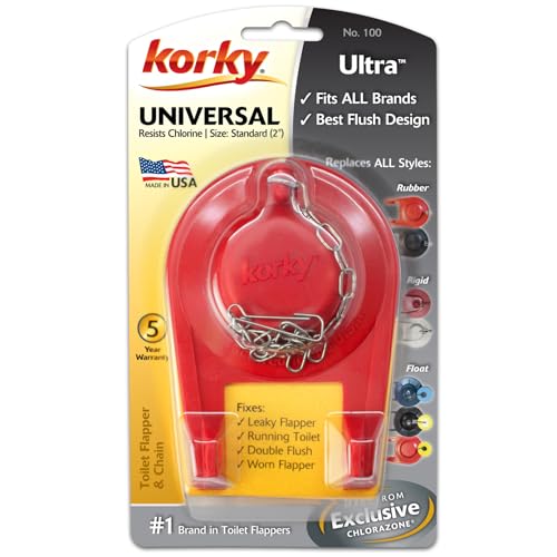 Korky Universal 2-Inch Ultra High Performance Toilet Flapper - Adjustable Fit, Made in USA (Variation 1)