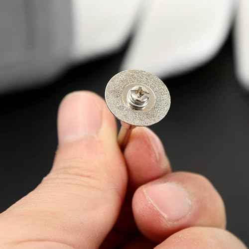 Dophee 10pcs Mini Diamond Coated Cutting Off Discs Wheel with 2 Mandrel Arbor Set Fit Rotary Tool Replacement for Dremel Drill (16mm)