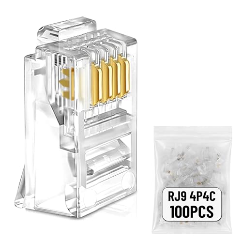 Uvital RJ11 6P4C Telephone Plugs 100 Pack - Replacement Modular Connectors