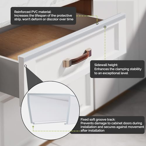 Magicheap 17.72-Inch Transparent Cabinet Door Protector – 2 Pack, Thick 3/4"