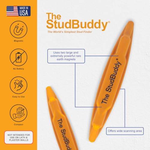 The StudBuddy Magnetic Stud Finder 1 Pack - Easy, Battery-Free Wall Locator Made in USA