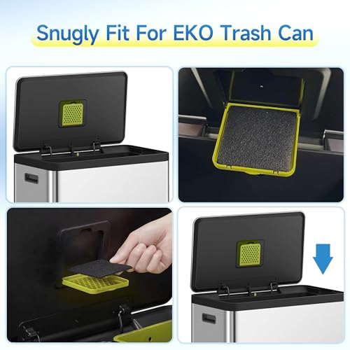 Activated Charcoal Odor Filter Refills for EKO Trash Cans – 20 Pack, 3.15" Round