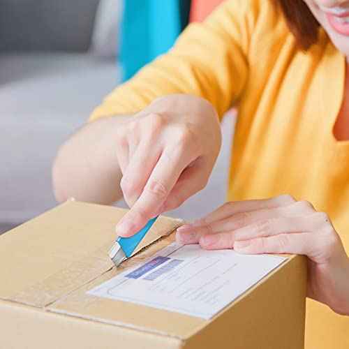 DIYSELF Box Cutters, 12 Pack Box Cutter Retractable, Box Cutters Knife with Single Edge Razor Blade, Utility Knife All Metal Shell, Letter Opener for Packages, Boxes, and Paper