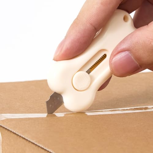 Mini Retractable Box Cutter Opener Bones and Cat PAWS kawaii for women box cutter mini cute box cutter cat paw Courier knives for Office, Home, Arts Crafts, Cartons, Cardboard, Paper