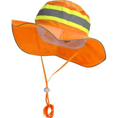 Ironwear 1271-O Booney Hat with Adjustable Neck Strap, LG, Orange (1)