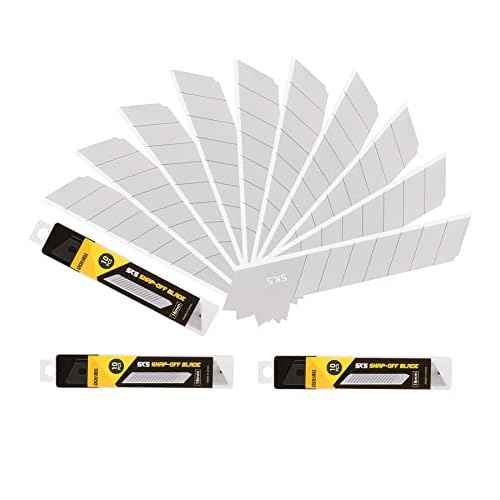 DOWELL 18mm Snap Off Blades SK5 Utility Knife Retractable Blades Box Cutter (30pcs)