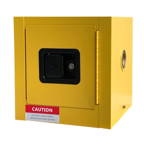 Hazardous Flammable Storage Cabinet 13x13x13-Inch Fireproof Steel Safety Closet