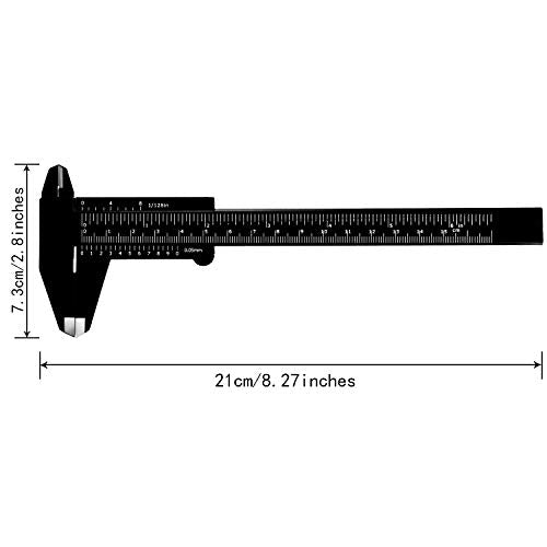 Honoson 10 Pcs Plastic Vernier Caliper 0-6 Inch Double Scale