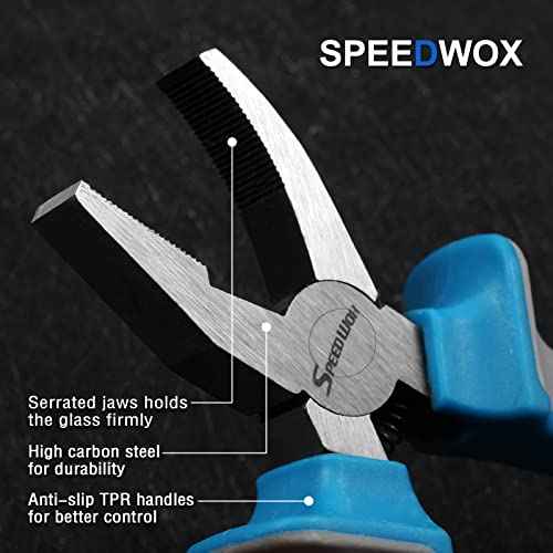 SPEEDWOX 6 Inches Breaker Grozer Pliers Breaking Pliers Professional Breaking and Grozing Pliers Nibble Glass for Stained Glass Work Tool
