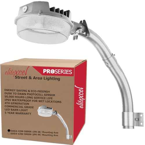 Dusk to Dawn Outdoor Lighting, 43W LED Barn Lights Outdoor, 5000LM 400W Replace Yard Lights, 5000K Daylight Security Area Street Light, 120V Waterproof Garage Parking Lot Flood Light