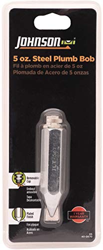 Johnson Level & Tool 05 Steel Hexagonal Plumb Bob, 5 oz., Finish, 1
