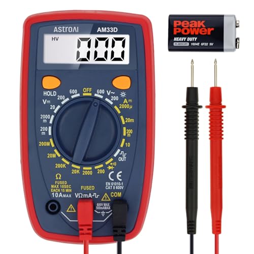 AstroAI Blue Digital Multimeter Tester 2000 Counts Volt Amp Ohm Meter