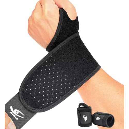 HiRui Breathable Wrist Brace (2 Pack) for Relieve Wrist Pain from Carpal Tunnel, Arthritis, Tendonitis, Sprain, TFCC | Adjustable Wrist Wraps Support for Weightlifting, Tennis - Fits All (Black)