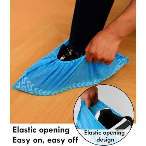 Shoe Covers Disposable Non-slip,Durable & Recyclable Booties for Shoes Covers,Foot Covers for Shoes Disposable,Stretchable Fits Up to Size 13 US Men,X-Large 50 Count
