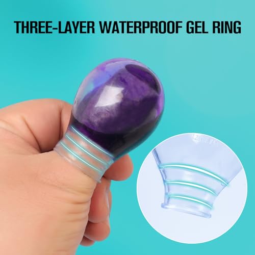 Waterproof Toe & Finger Cover ? Durable Shower Sleeves for Bathing, Pedicures, Manicures, Nail Care ? Comfort-Fit Waterproof Sleeves for Toes & Fingers(4 Large)